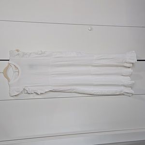 White Midi Ruffle Dress